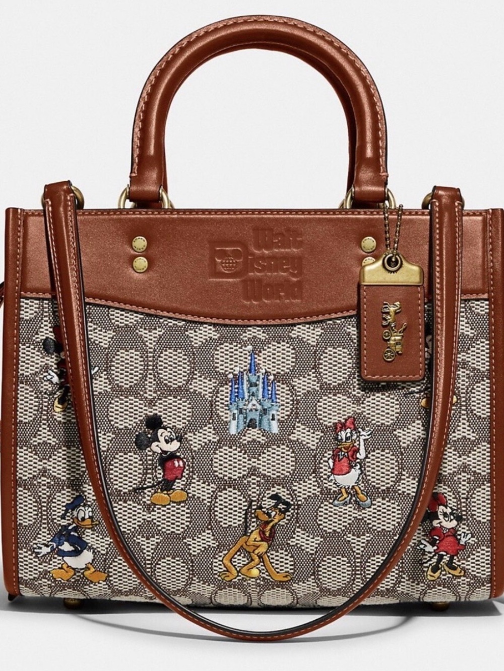 Coach Rogue 25 Disney X Canvas Satchel with Multicolor Disney Embroidery